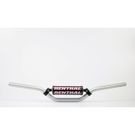 Manillar Renthal motocross SX85 plata con protector negro 798-01-SI-03-219 - motoscamaralweb.com