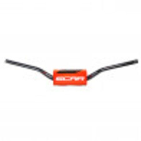 Manillar SCAR O² RC High Mini 65/85 Ø28.6mm - Negro / Protector naranja flúor - motoscamaralweb.com