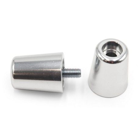 Juego contrapesos manillar V PARTS aluminio plateado - motoscamaralweb.com