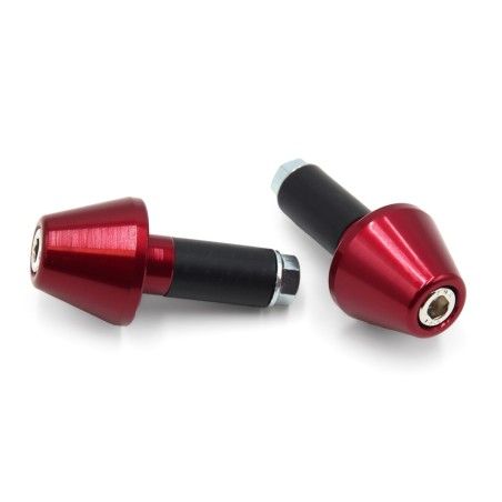 Juego contrapesos manillar V PARTS cónicos aluminio 13.5mm rojo - motoscamaralweb.com