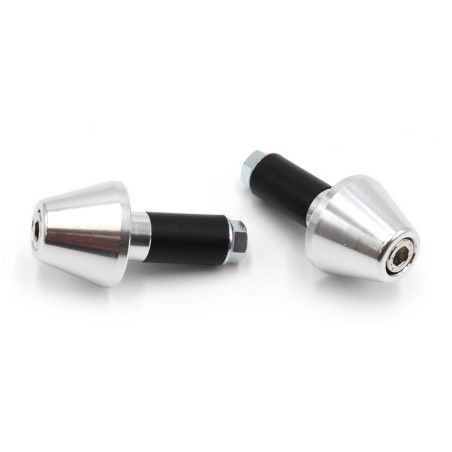 Juego contrapesos manillar V PARTS cónicos aluminio 13.5mm plata - motoscamaralweb.com