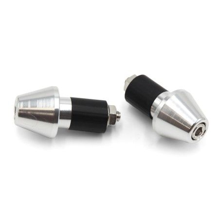 Juego contrapesos manillar V PARTS cónicos aluminio 17.5mm plata - motoscamaralweb.com