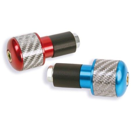 Juego contrapesos manillar V PARTS aluminio Ø13.5mm azul / carbono - motoscamaralweb.com