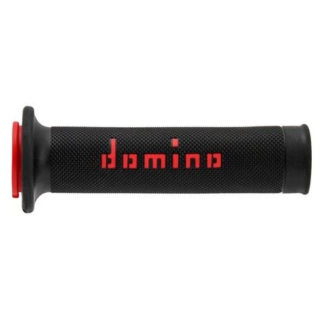 Puños racing DOMINO 126mm negro/rojo A01041C4240- motoscamaralweb.com