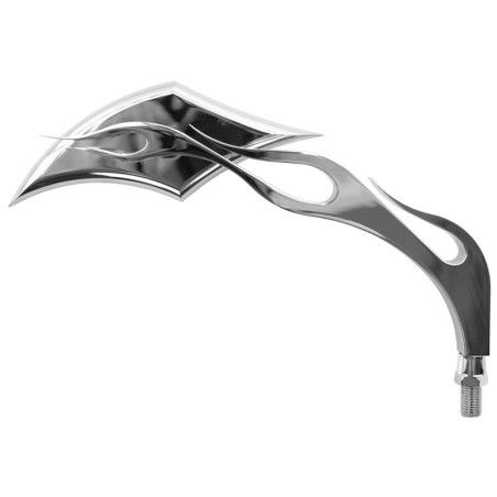 Retrovisor derecho universal V PARTS Custom Llamas + adaptador M10 rosca izquierda - motoscamaralweb.com