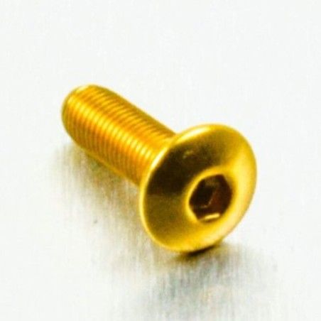 Tornillo de Aluminio Pro-bolt cabeza redondeada M4 x (0.5mm) x 12mm Fine oro LFB412FG - motoscamaralweb.com