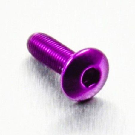Tornillo de Aluminio Pro-bolt cabeza redondeada M4 x (0.5mm) x 12mm Fine violeta LFB412FP - motoscamaralweb.com