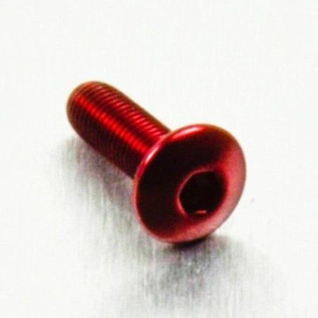 Tornillo de Aluminio Pro-bolt cabeza redondeada M4 x (0.5mm) x 12mm Fine rojo LFB412FR - motoscamaralweb.com