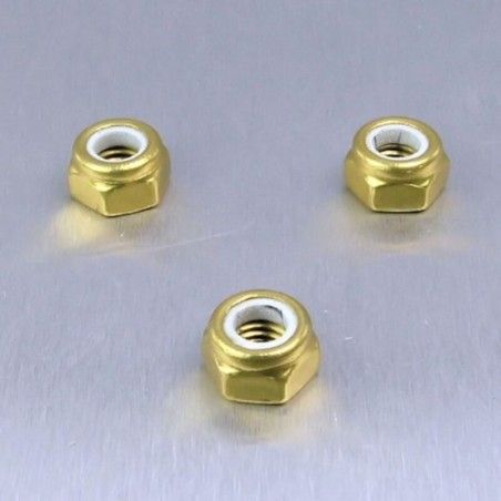 Tuerca de Aluminio Pro-Bolt autoblocante M5 oro LNYN5G - motoscamaralweb.com