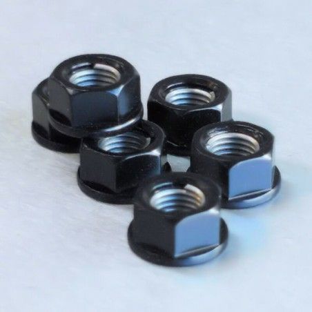 Tuerca de corona PRO-BOLT aluminio 10x1.25mm - Negro (6 unidades) - motoscamaralweb.com