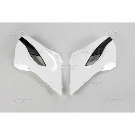 Plásticos laterales de radiador UFO Husqvarna blanco/amarillo HU03353-W - motoscamaralweb.com