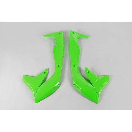 Paneles laterales radiador UFO verde fluor Kawasaki KX450F - motoscamaralweb.com