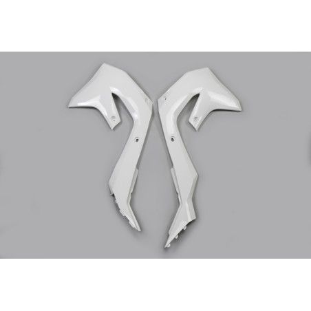 Plásticos laterales de radiador UFO blanco Kawasaki KX450 - motoscamaralweb.com