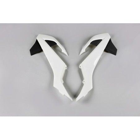 Plásticos laterales de radiador UFO KTM negro/blanco KT04073-999K - motoscamaralweb.com