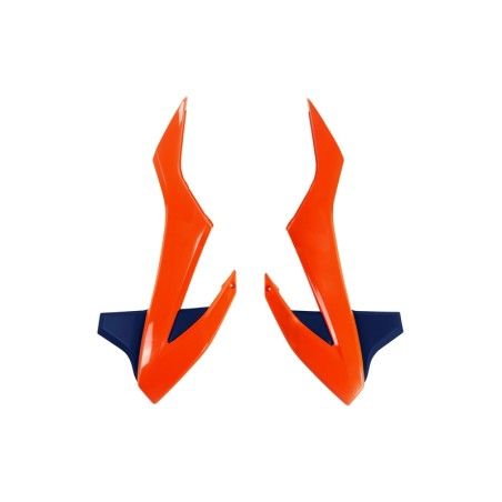 Plásticos laterales de radiador UFO naranja neon/azul KTM SX85 - motoscamaralweb.com