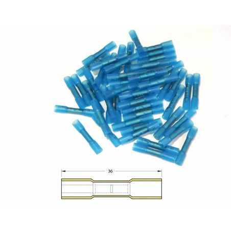 Conector punta-punta termorretráctil BIHR Ø1.5/2.5mm² - 50uds transparente azul - motoscamaralweb.com