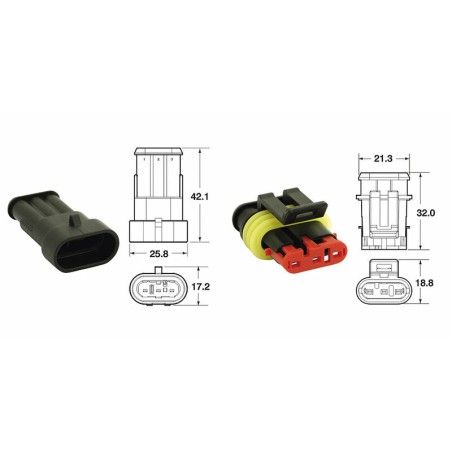 Juego de conectores generico 3 vias - 5 juegos completo - motoscamaralweb.com