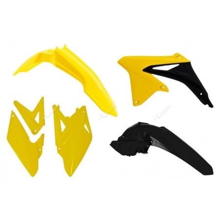 RACETECH Plastic Kit OEM Color Yellow/White Suzuki RMX450Z - motoscamaralweb.com