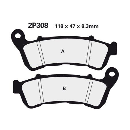 Juego pastillas de freno NISSIN 2P308ST Del. XL1000V 04- - motoscamaralweb.com