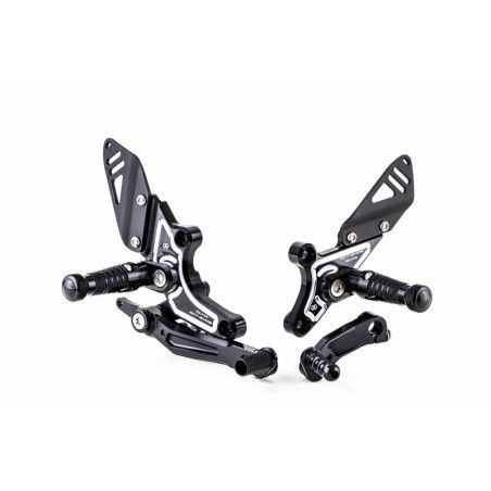 Estriberas retrasadas GILLES RCT10. negro / plata - motoscamaralweb.com