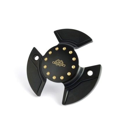 Tapas del motor GILLES. negro / dorado - motoscamaralweb.com