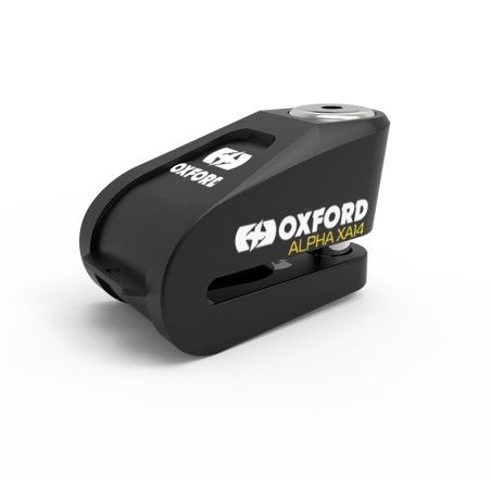 Candado de disco con alarma OXFORD XA14 - Ø14mm acero inoxidable negro - motoscamaralweb.com