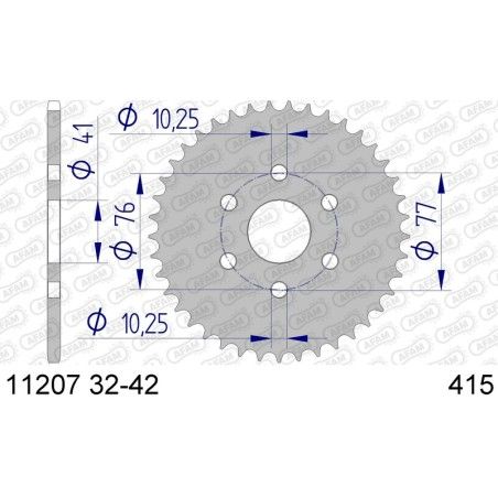 Corona AFAM aluminio ultraligera 11207 - Paso 415 - motoscamaralweb.com
