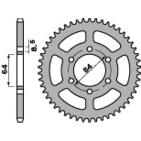 Corona PBR acero C45 estándar 809 - 428 - motoscamaralweb.com
