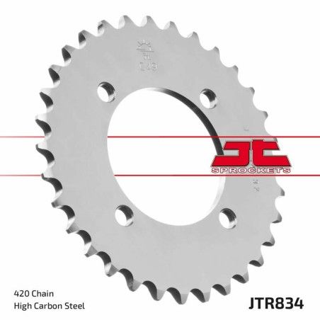 Corona JT SPROCKETS acero estándar 834 - Paso 420 - motoscamaralweb.com