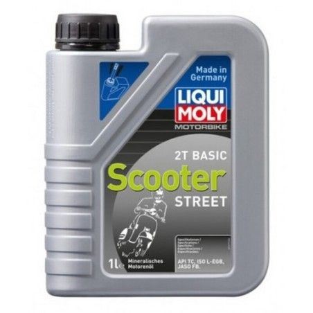Botella de 1L aceite Liqui Moly 2T mineral mezcla Basic Scooter - motoscamaralweb.com