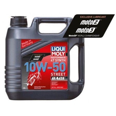 Garrafa de 4L aceite Liqui Moly 100% sintético 10W-50 Street Race - motoscamaralweb.com