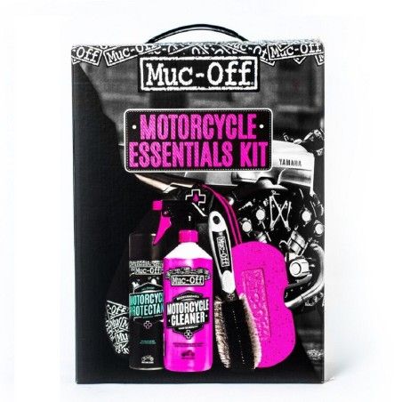 Kit completo de limpieza MUC-OFF: Protector. limpiador. esponja y cepillo - motoscamaralweb.com