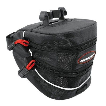 Bolsa bajo sillín de bicicleta MACH Oversize. Anclaje rápido. 2 cremalleras. - motoscamaralweb.com
