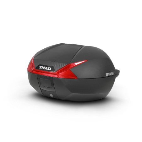 Baúl SHAD SH47 con catadióptrico rojo - motoscamaralweb.com