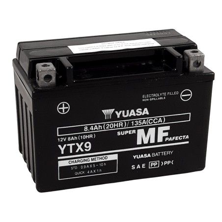 Batería YUASA W/C activada de fábrica sin mantenimiento - YTX9 (FA) - motoscamaralweb.com