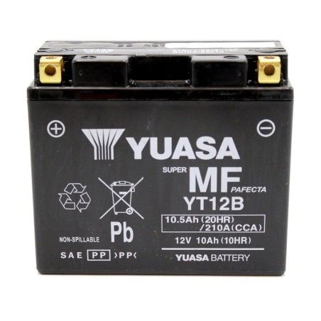 Batería YUASA W/C activada de fábrica sin mantenimiento - YT12B (FA) - motoscamaralweb.com