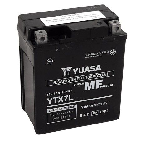 Batería YUASA W/C activada de fábrica sin mantenimiento - YTX7L (FA) - motoscamaralweb.com
