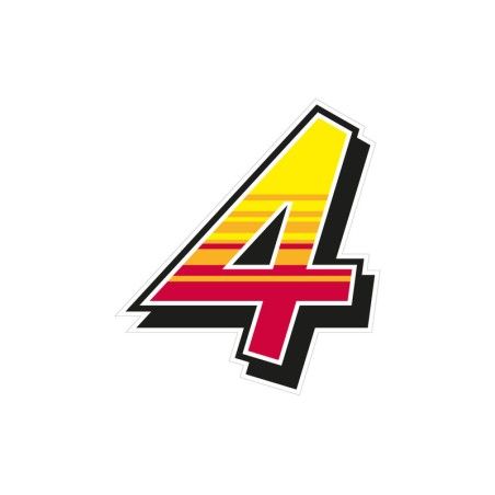 Juego de adhesivos MALOSSI Enko 4 Número4 17.2x19 cm - 2 unidades - motoscamaralweb.com