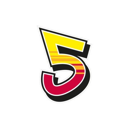 Juego de adhesivos MALOSSI Enko 4 Número 5 13.6x19 cm - 2 unidades - motoscamaralweb.com