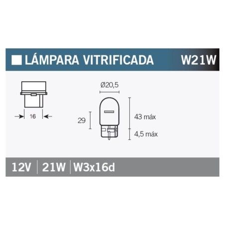 Lámpara V PARTS 12V 21W - 10 uds - motoscamaralweb.com