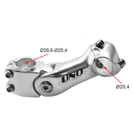 Potencia para bicicleta -10° / 40° UNO - 110 mm plata - motoscamaralweb.com