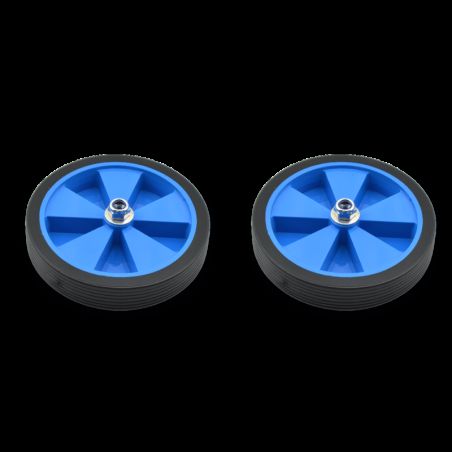 Par de ruedas completas para estabiciclo llanta azul - motoscamaralweb.com