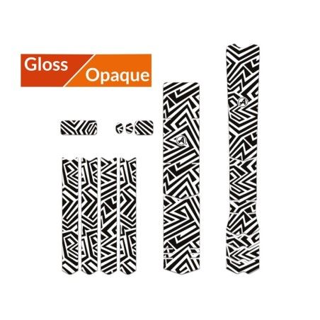 Kit adhesivos protectores cuadro ALGIS brillo XL LINES negro - motoscamaralweb.com