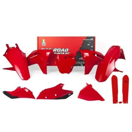 Kit de plástica RACETECH (7 piezas) - Rojo - motoscamaralweb.com