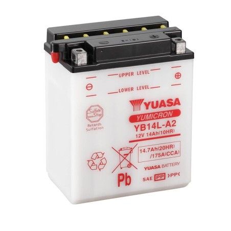 Batería YUASA YB14L-A2 Combipack (con electrolito) - motoscamaralweb.com