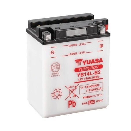Batería YUASA YB14L-B2 Combipack (con electrolito) - motoscamaralweb.com