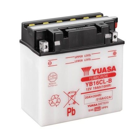 Batería YUASA YB16CL-B Combipack (con electrolito) - motoscamaralweb.com