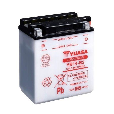 Batería YUASA YB14-B2 Combipack (con electrolito) - motoscamaralweb.com