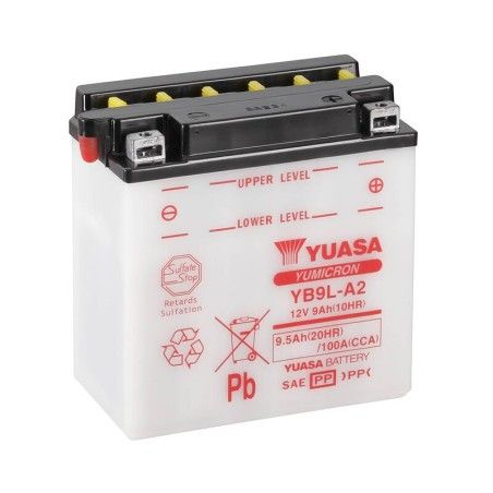 Batería YUASA YB9L-A2 Combipack (con electrolito) - motoscamaralweb.com