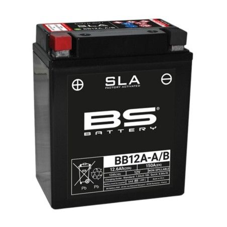 Batería BS BATTERY SLA activada de fábrica sin mantenimiento - BB12A-A/B FA - motoscamaralweb.com